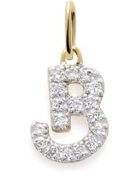 Monica Vinader - 14Kt B Charm Diamond Pendant - Lyst