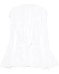 Norma Kamali - Ruffled Long-Sleeve Mini Dress - Lyst