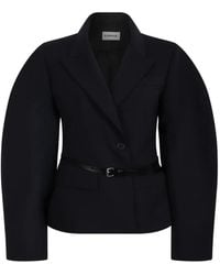 P.A.R.O.S.H. - Veste Ceinturée À Manches Bouffantes - Lyst