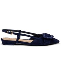 Frau - Buckle-Detail Suede Slingback Pumps - Lyst
