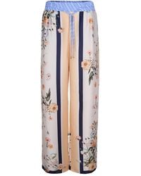 Liu Jo - Pantaloni A Palazzo Con Motivo Floreale - Lyst