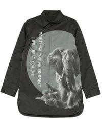 Yohji Yamamoto - Padded-Collar Graphic-Print Shirt - Lyst