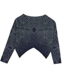 Circus Hotel - Patterned Cropped Knitted Top - Lyst