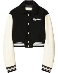 Off-White c/o Virgil Abloh - Jacket With Leather Sleeves - Lyst