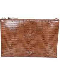 Tom Ford - Bolso De Mano De Piel Con Efecto De Piel De Lagarto - Lyst
