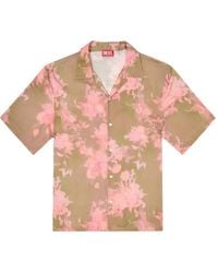 DIESEL - Lyocell Shirt With All-Over Floral Print - Lyst