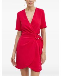 Morgan - V-Neck Short-Sleeve Mini Dress - Lyst