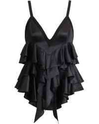 Balmain - Satin Top With Thin Straps - Lyst