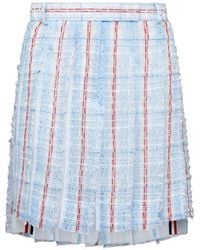 Thom Browne - Patterned Tweed Pleated Mini Skirt - Lyst