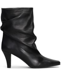 The Seller - Slouchy Pointed-Toe Leather Ankle Boots - Lyst