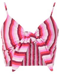 Amir Slama - Stripe-Print Tied Crop Top - Lyst