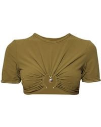 Christopher Esber - T-Shirt De Bain Ruched Orbit Crop - Lyst