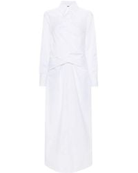 Fabiana Filippi - Robe-chemise en popeline à détail de nœud - Lyst