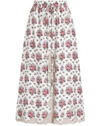 Dolce & Gabbana - Silk-Blend Floral Midi Skirt - Lyst