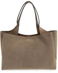 Tod's - Calf Suede Logo-Debossed Tote Bag - Lyst