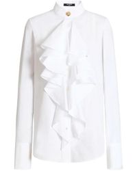 Balmain - Camicia Con Ruches - Lyst