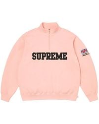 Supreme - Flag-Detail Half-Zip Sweatshirt - Lyst