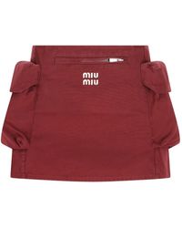 Miu Miu - Front Logo Pockets Skirt - Lyst