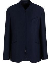 Giorgio Armani - Giacca A Coste Con Zip - Lyst