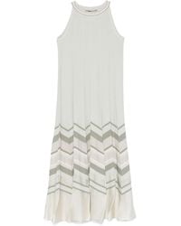 D.exterior - Chevron-Pattern Midi Dress - Lyst