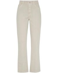 Brunello Cucinelli - Stretch-Cotton Kick-Flare Trousers - Lyst
