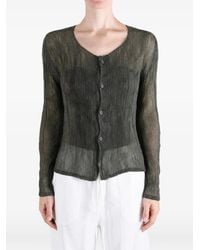 Issey Miyake - Cardigan Boutonné À Design Plissé - Lyst