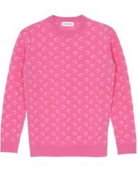 Marine Serre - Moon-Jacquard Crew-Neck Sweater - Lyst