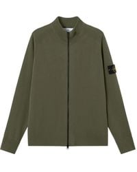 Stone Island - Logo-Badge Zip-Fastening Cardigan - Lyst
