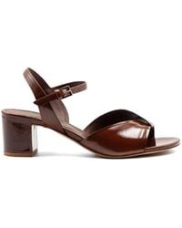 Roberto Del Carlo - Betty Crossover-Strap Block-Heel Sandals - Lyst