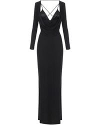 Elisabetta Franchi - Drapiertes Kleid mit langen Ärmeln - Lyst
