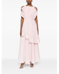 Aje. Cadence Ruched Midi Dress in Pink | Lyst