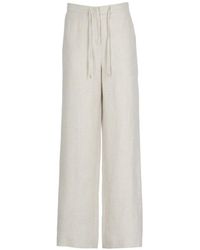 Lardini - Linen Straight-Leg Trousers - Lyst
