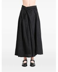 Yohji Yamamoto - Wrap-Style Pleated Midi Skirt - Lyst