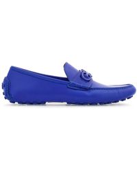 Ferragamo - Driver Gancini-Plaque Leather Loafers - Lyst