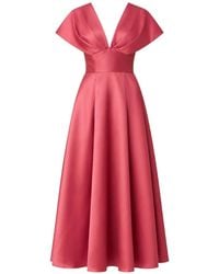 Charo Ruiz - Pleated-Bodice V-Neck Midi Dress - Lyst