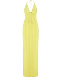 Monot - Vestido largo con cuello halter - Lyst