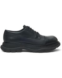 Alexander McQueen - Faded Leather Derby Shoes - Lyst