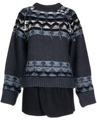 Goen.J - Layered Distressed Fair Isle-knit Sweater - Lyst
