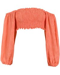 Olympiah - Blusa Crop Con Spalle Scoperte - Lyst