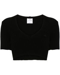 Courreges - Ribbed-knit Cropped T-shirt - Lyst