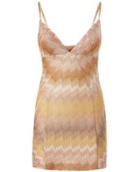 Missoni - Chevron-Pattern Spaghetti-Strap Mini Dress - Lyst