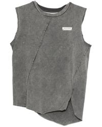 Song For The Mute - Asymmetric Acid-Wash Tank Top - Lyst