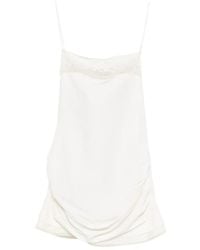 Magda Butrym - Lace-Trim Gathered Mini Dress - Lyst