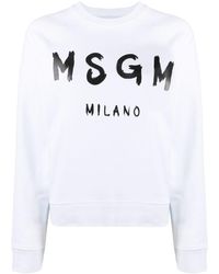 MSGM - Logo Print Raglan Sweatshirt - Lyst