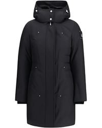 Moose Knuckles - Kapuzenmantel mit Logo-Patch - Lyst