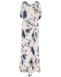 Amsale - Floral-Print Ruched Dress - Lyst