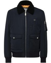 Philipp Plein - Bomberjacke Mit Shearling-Kragen - Lyst