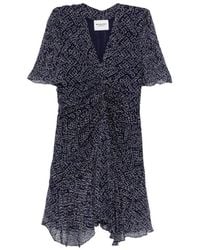 Isabel Marant - Vivienne Printed V-Neck Mini Dress - Lyst