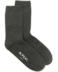 N.Peal Cashmere - Chaussettes En Maille À Design Côtelé - Lyst
