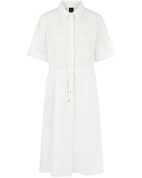 Marc Cain - Chevron-Pattern Drawstring Midi Dress - Lyst